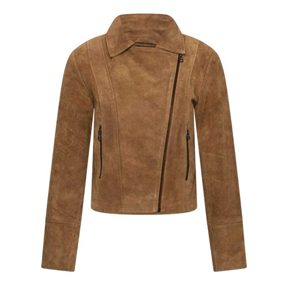 Elle Womens/Ladies Suede Biker Jacket / Tan